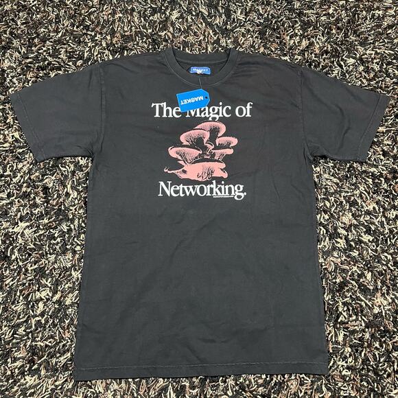 Market Studios Social Network Tee T Shirt Black Men’s Sz M New - Picture 1 of 4